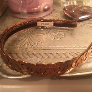 Authentic PRADA gold chain style headband